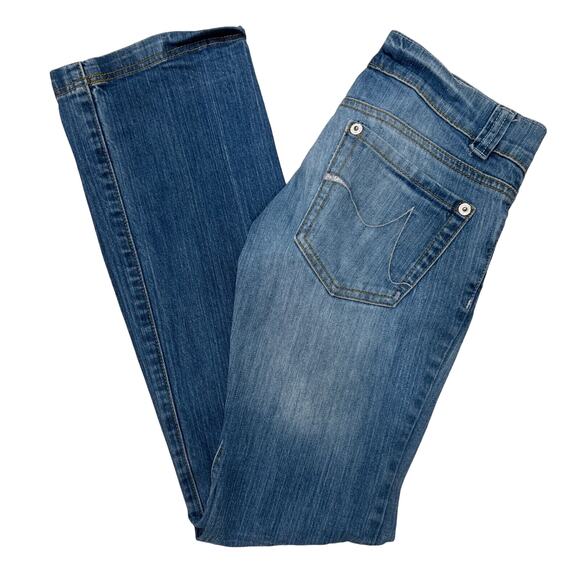 Vintage DKNY Jeans Womens Low Rise Bootcut Pants Size 3 Y2k Med Wash 90s Grunge - Picture 1 of 9